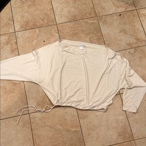 Athleta Cream Drawstring Blouse